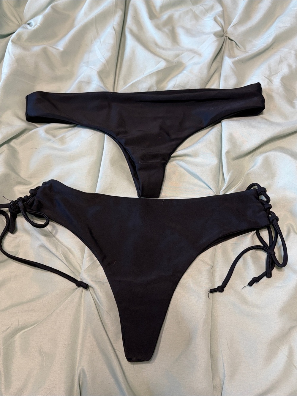 KAOHS Gypsy Halter Black Triangle Thong Bikini Set Size Medium Bottoms/Large Top - Picture 7 of 9